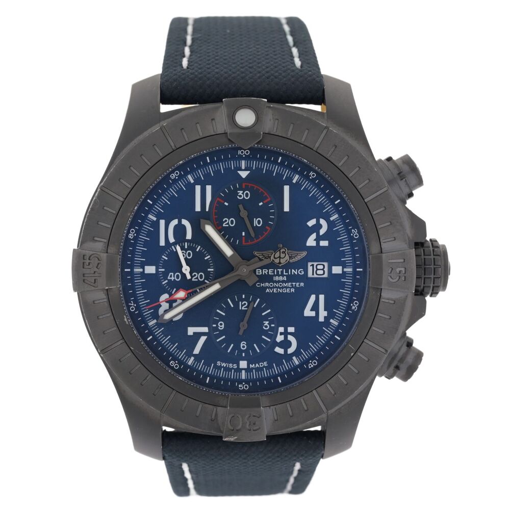 Breitling Super Avenger Night Mission V13375 Chrono 48mm DLC Men's Watch B&P